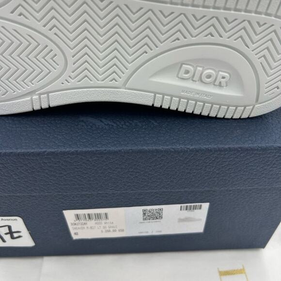 Men's Dior B 27 white calf skin sneakers size 42 made in Italy - Picture 4 of 16